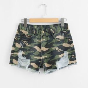 🆕Basic Camo Distressed Shorts!🆕